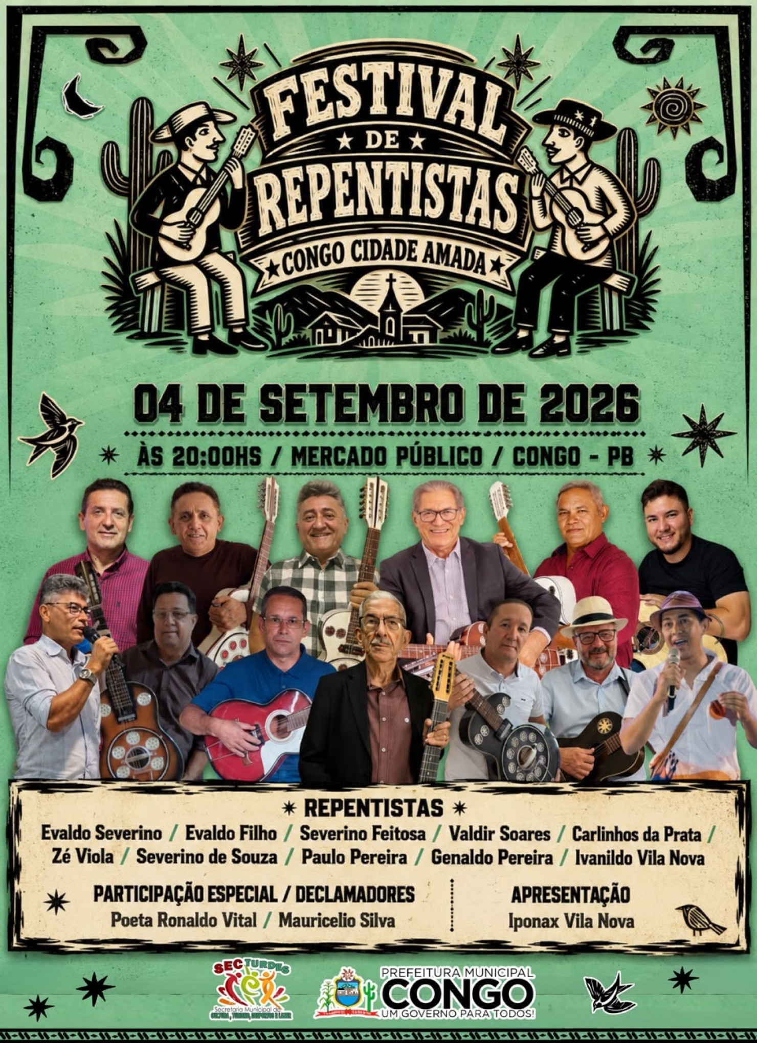 PRIMEIRO “FESTIVAL DE REPENTISTAS” “CONGO, CIDADE AMADA”